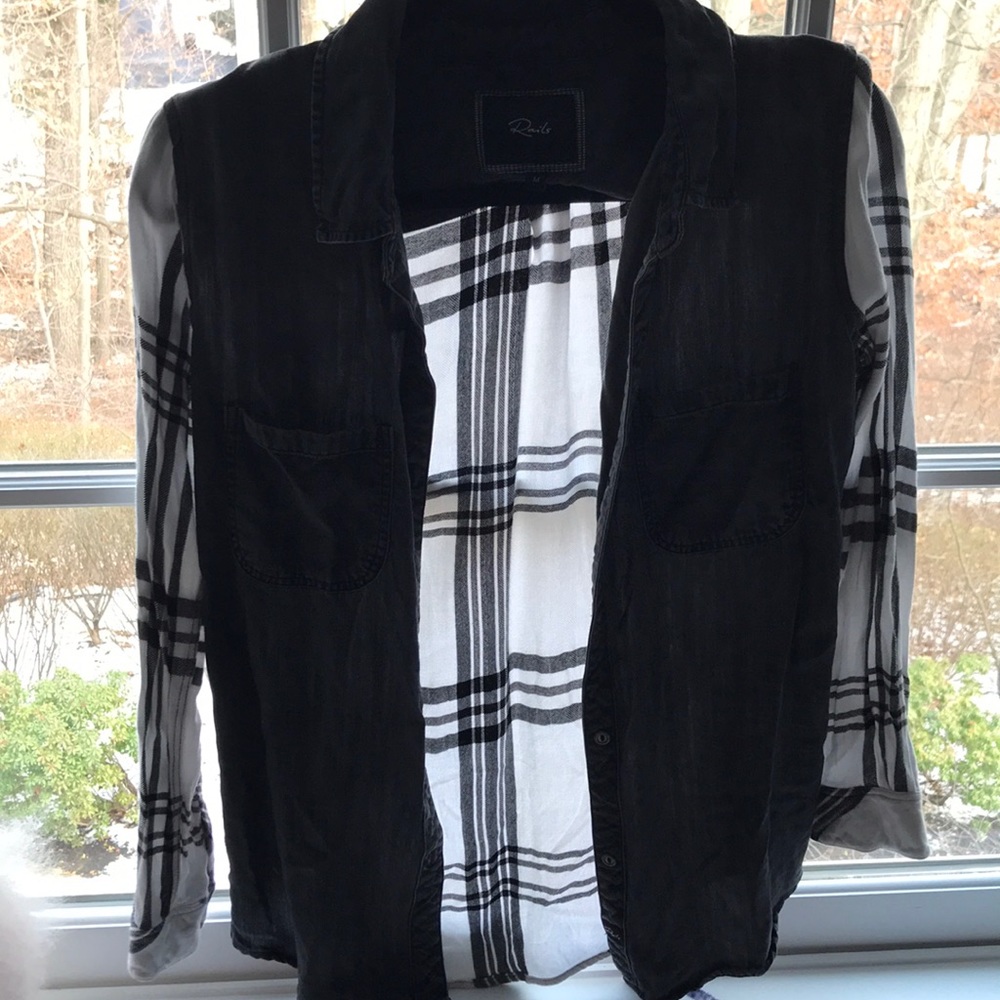 Rails Gray and White Flannel